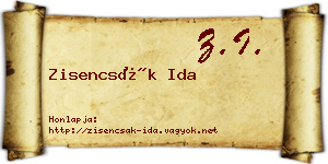 Zisencsák Ida névjegykártya